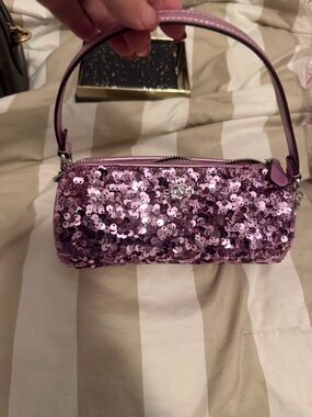 Coach Pink Sequin Mini Wristlet